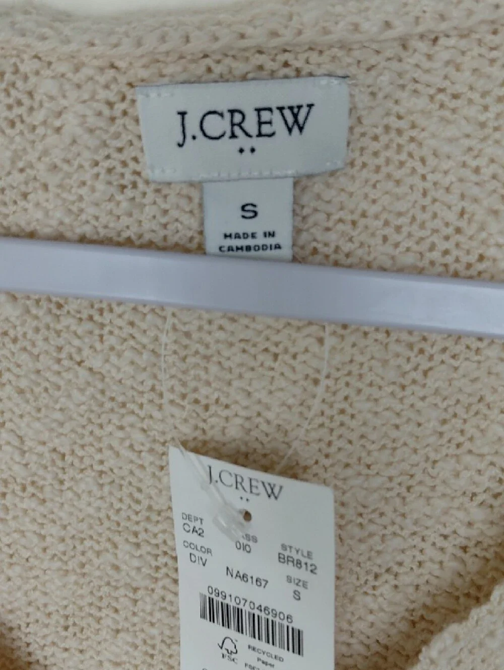 J. Crew Cream Knit V-Neck Sleeveless Top Sz S - Picture 3 of 8